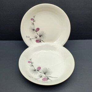 Canonsburg Pottery Allegheny Ware Wild Clover Soup Bowls Pasta Bowls